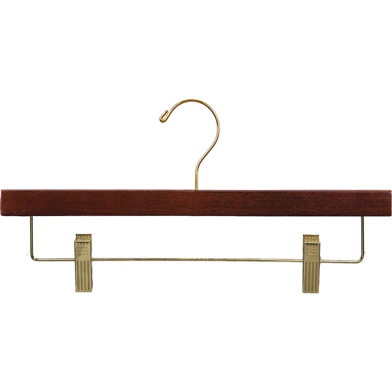 Cintres inférieurs en bois de 14 po avec clips métalliques