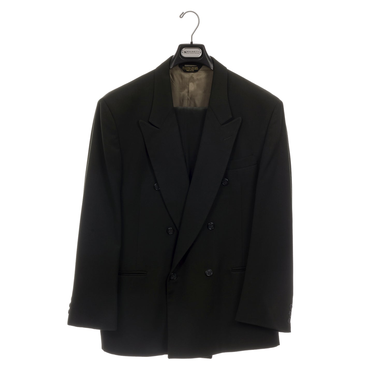 Cintre de costume noir 43 cm avec barre floquée - AT42-1