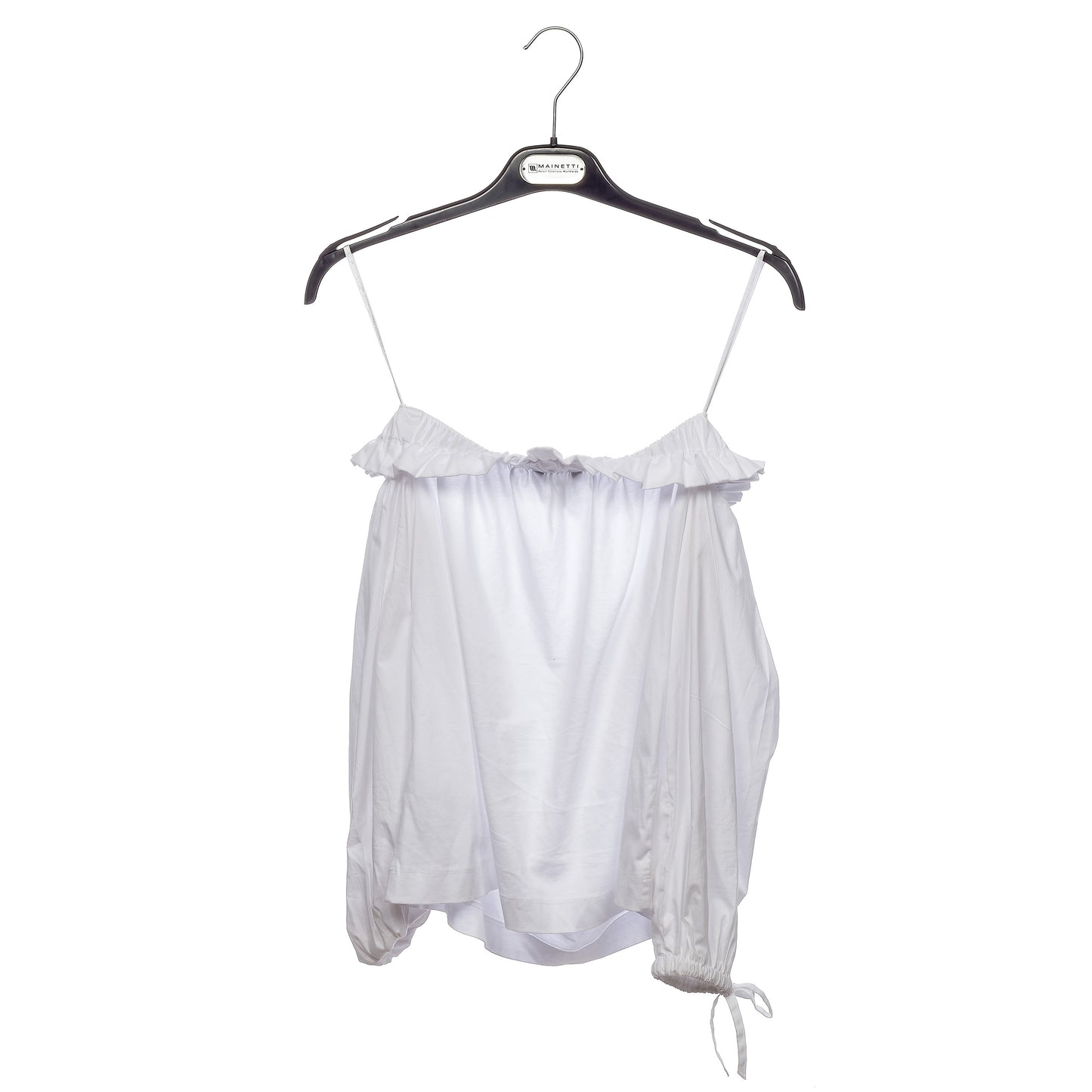 17" Black Plastic Top Hanger with Rubber Notches (Mainetti ECRN43)