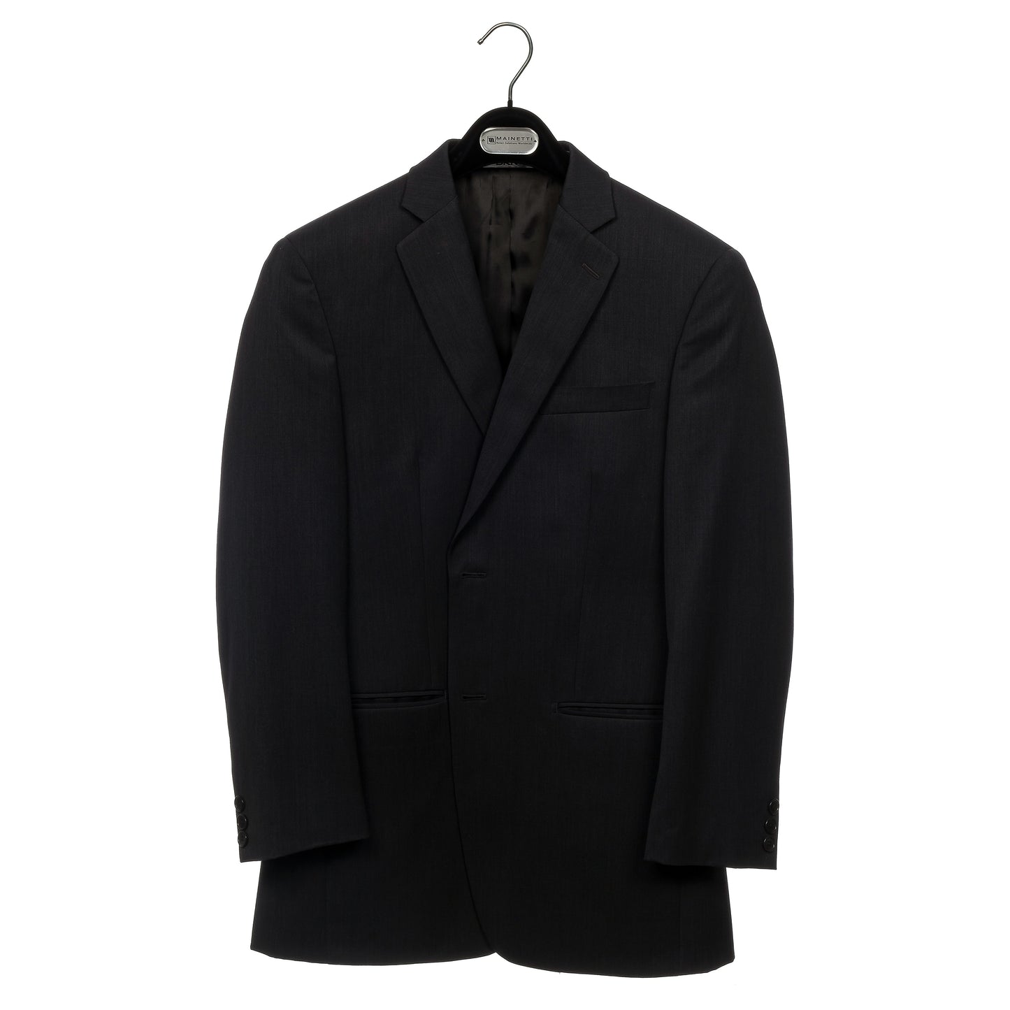 16.5" Plastic Black Flocked Jacket Hanger (Mainetti MLS43)
