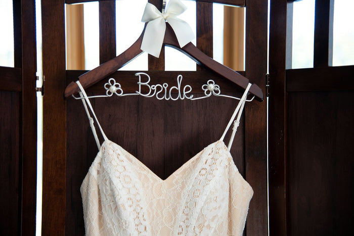 Personalized wedding dress hanger