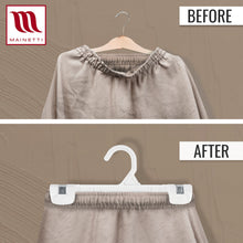 10" White Plastic Pant Skirt Slack Bottom Hangers With Sturdy Plastic Non-Slip Clips (Mainetti 1001)