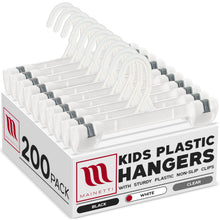 10" Pant/Skirt Bottom Hangers with Sturdy Non-Slip Clips White All Plastic (Mainetti 1001)