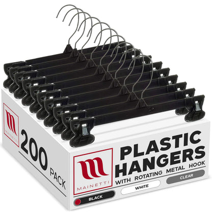 Cintre bas 10" en plastique noir - 6010CG