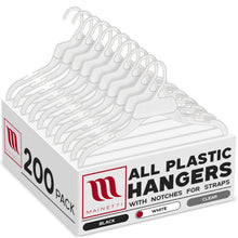 Mainetti 472, 15" blanc tout en plastique, cintres pour chemises, avec encoches pour sangles