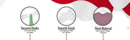 Mainetti 472, 15" blanc tout en plastique, cintres pour chemises, avec encoches pour sangles