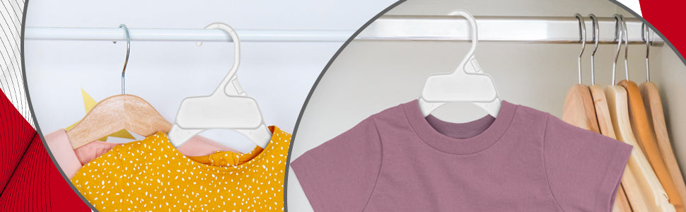 Mainetti 472, 15" blanc tout en plastique, cintres pour chemises, avec encoches pour sangles