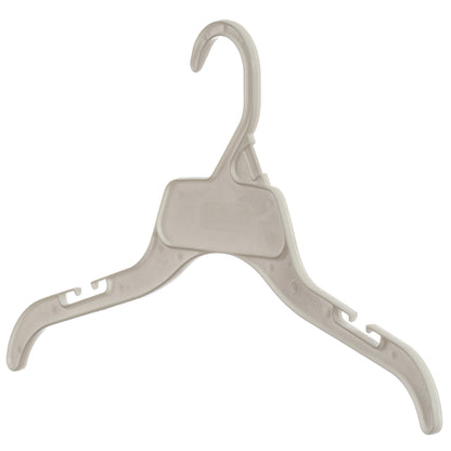 15" White All Plastic Shirt Top Dress Hangers With Notches For Straps (Mainetti 472)