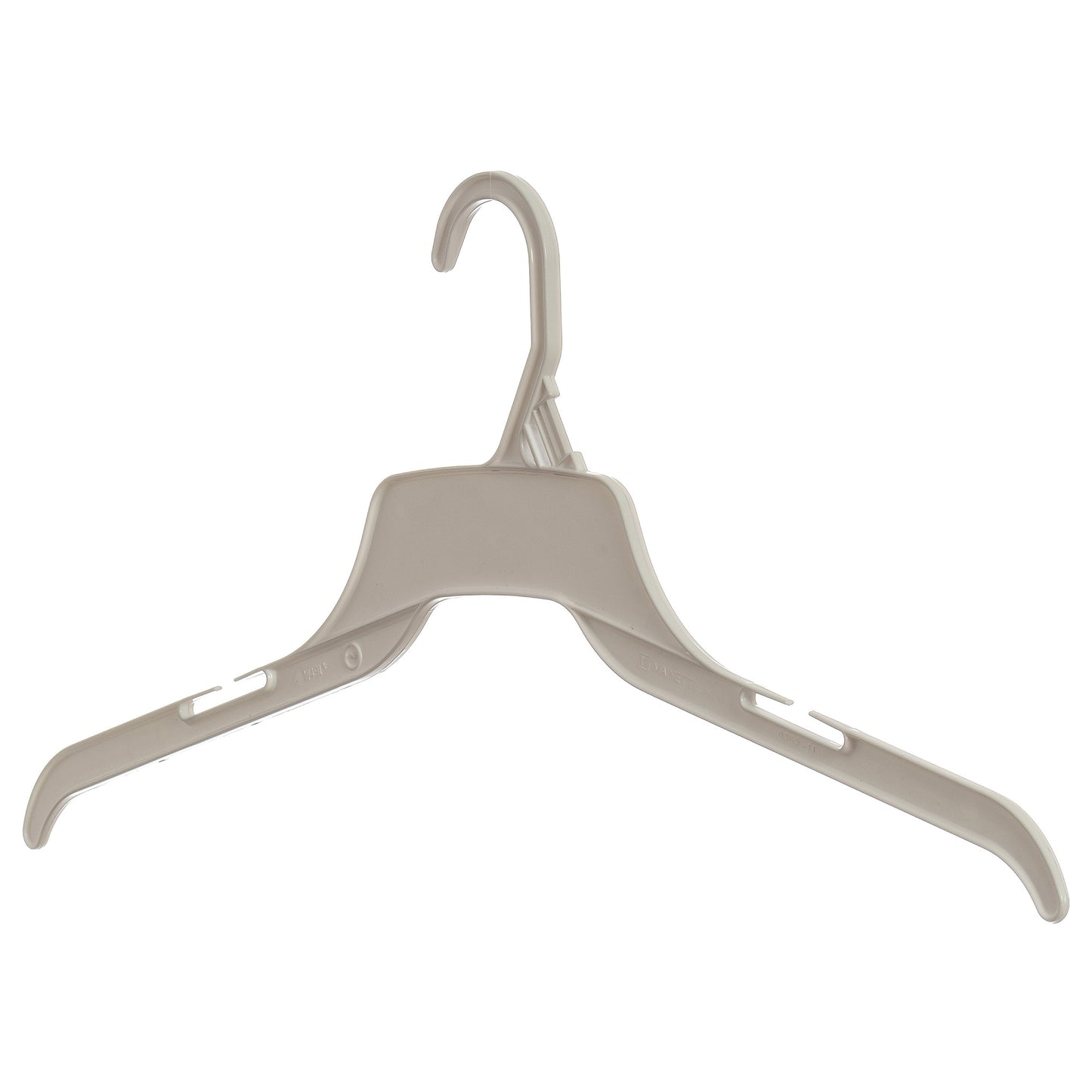 Mainetti 491, cintres en plastique, coloris naturel, 48 cm, pour chemises, hauts et robes, avec encoches pour bretelles
