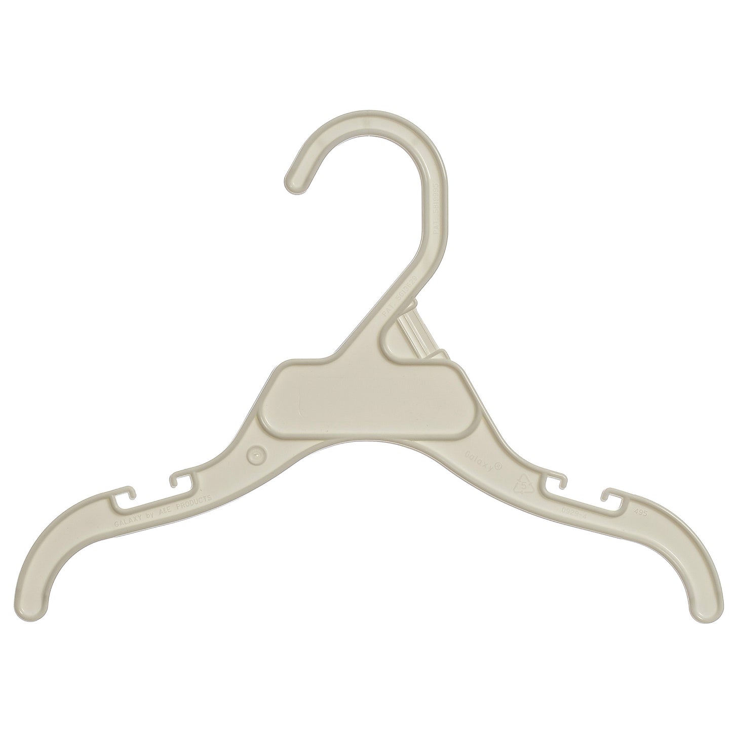 10" Shirt Top Dress Hangers with Notches for Straps White All Plastic (Mainetti 495)
