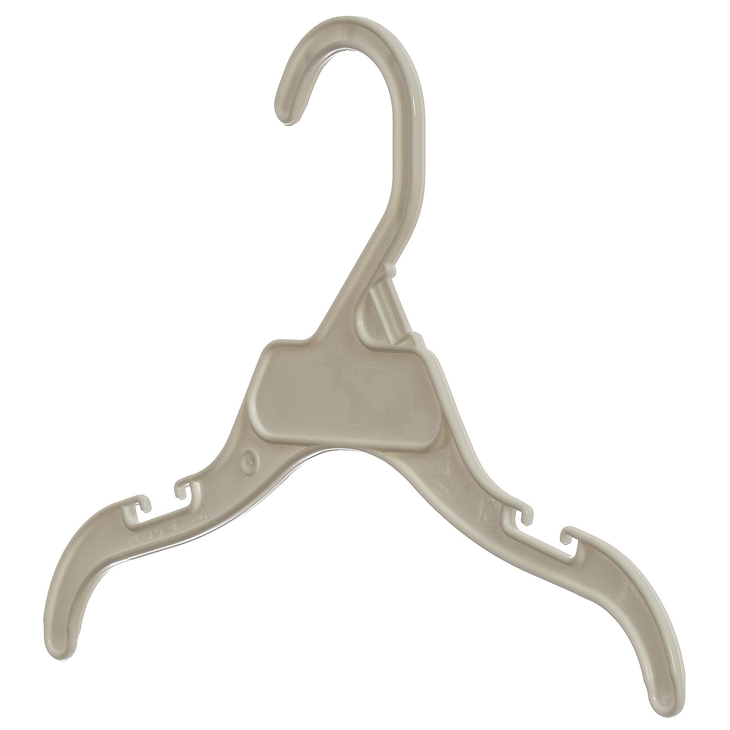 10" Shirt Top Dress Hangers with Notches for Straps White All Plastic (Mainetti 495)