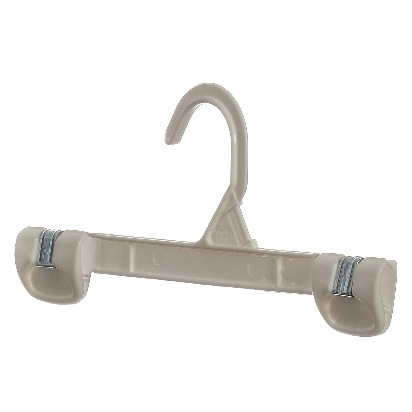 10" White Plastic Pant Skirt Slack Bottom Hangers With Sturdy Plastic Non-Slip Clips (Mainetti 1001)