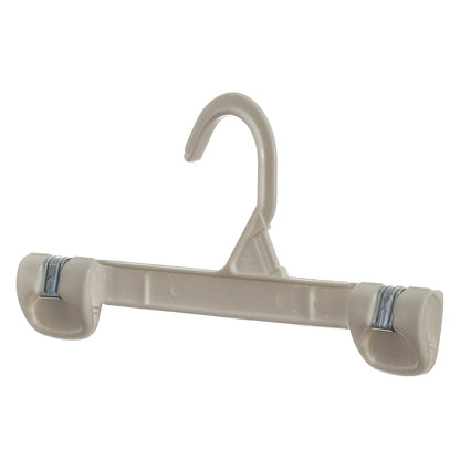 10" White Plastic Pant Skirt Slack Bottom Hangers With Sturdy Plastic Non-Slip Clips (Mainetti 1001)
