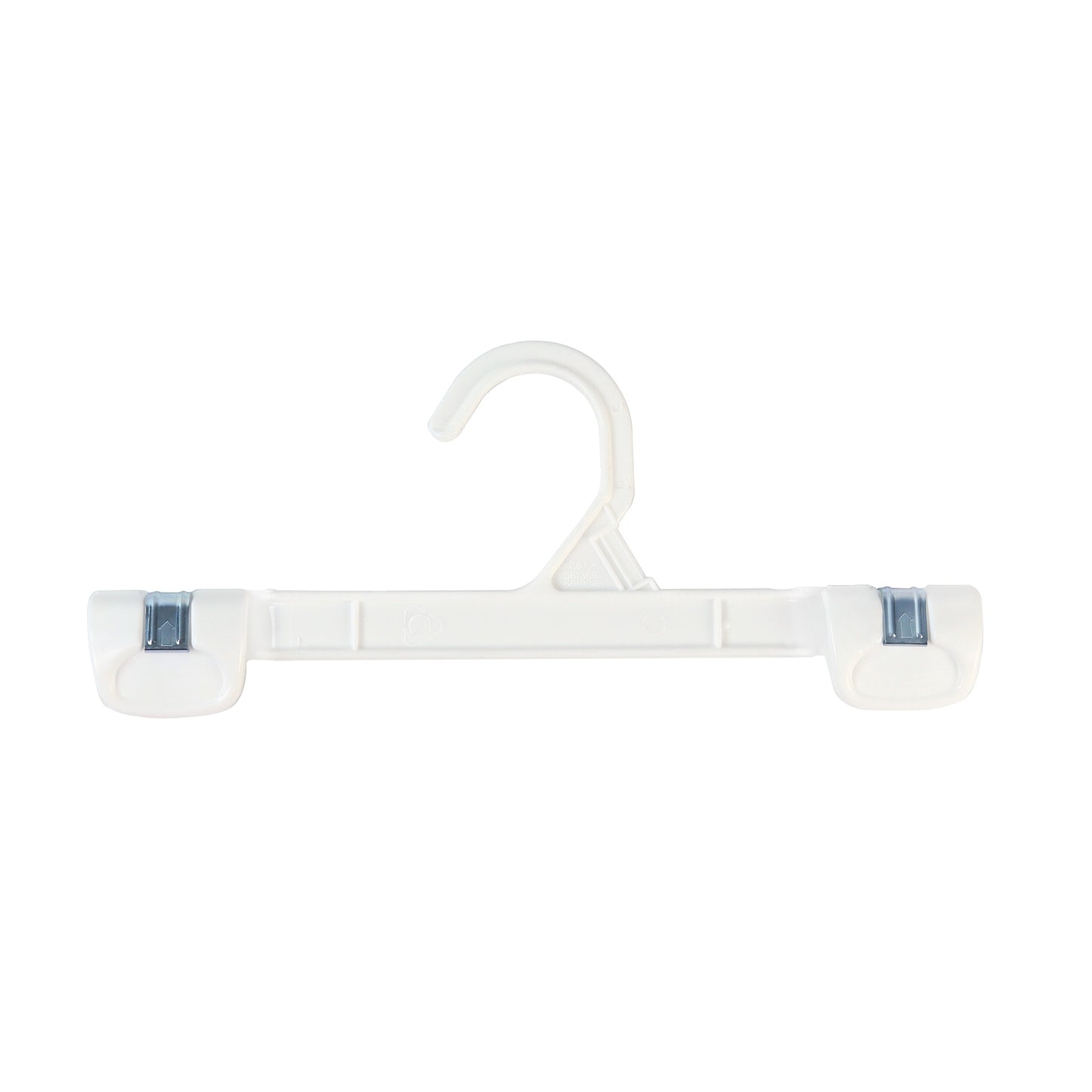 10" Pant/Skirt Bottom Hangers with Sturdy Non-Slip Clips White All Plastic (Mainetti 1001)