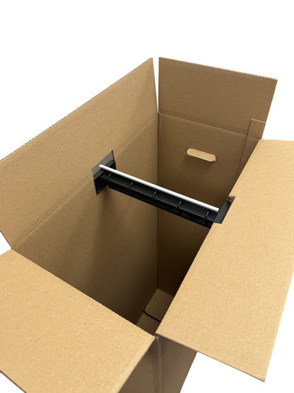 12" Wardrobe Box & Hanger Bar with Grey Locking Strip (Mainetti HBWBKIT-12)