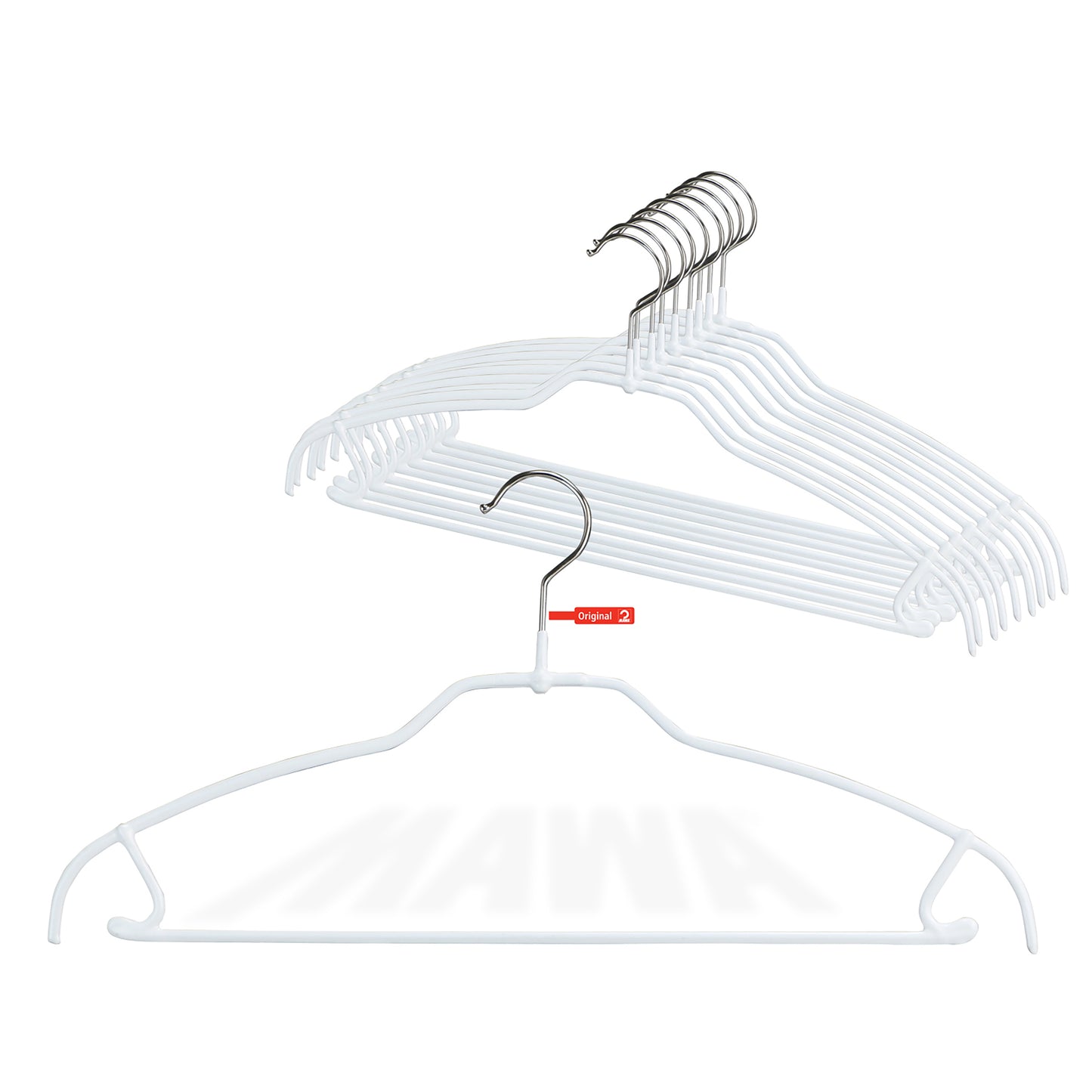 Percha superior e inferior de metal antideslizante de 16 1/4" Ultra Lite Silhouette con barra