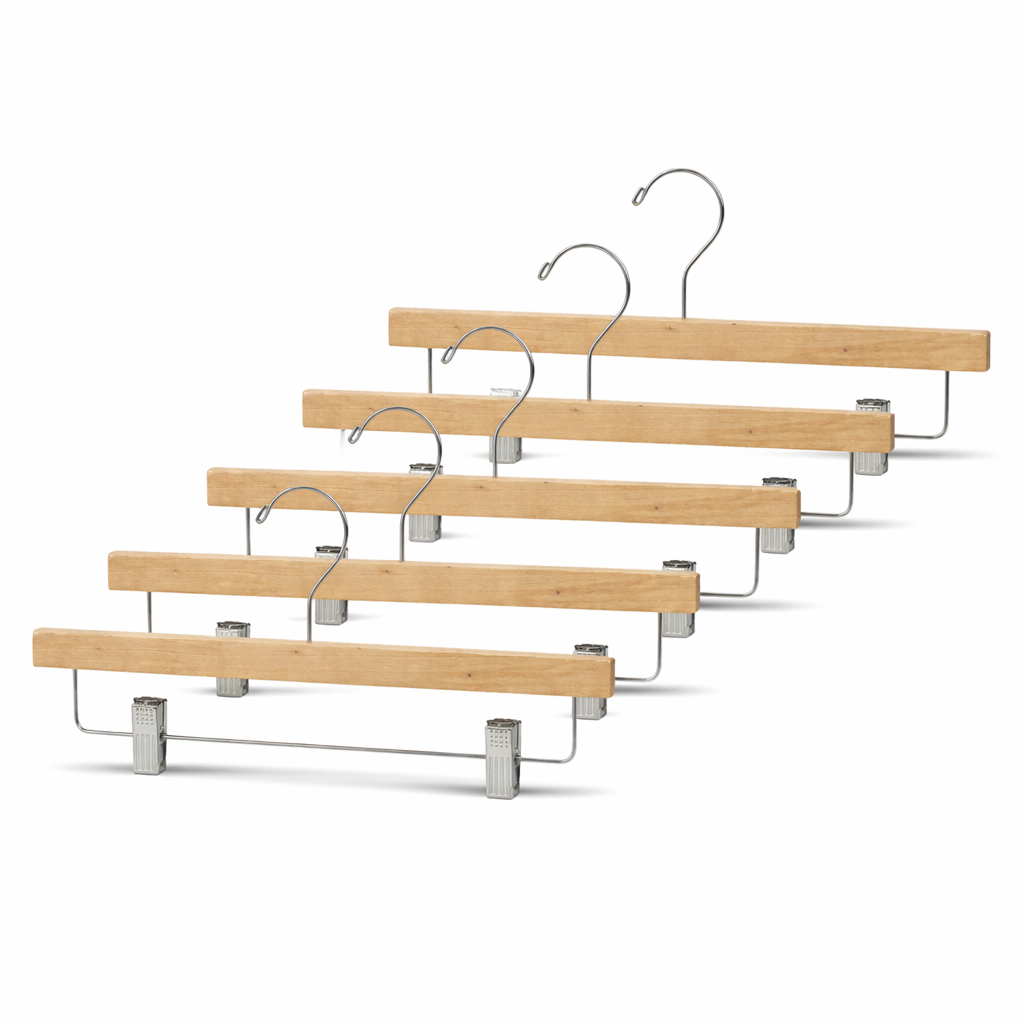 14" Wooden Bottom Hangers with Metal Clips