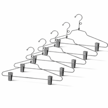 Cintre combiné en acier de 16 po avec clips pour coussin en vinyle et crochet à boucle