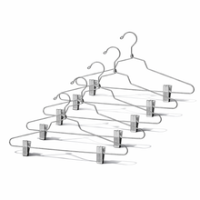 Cintre combiné en acier de 16 po avec clips pour coussin en vinyle et crochet régulier