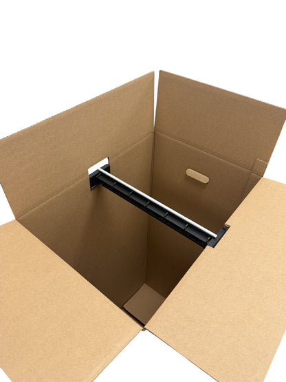 18" Wardrobe Box & Hanger Bar with Grey Locking Strip (Mainetti HBWBKIT-16)