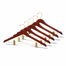 Cintre en bois profilé de 17 po avec clips en métal