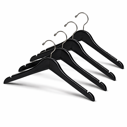 Cintre en bois de 43 cm avec barre antidérapante en caoutchouc