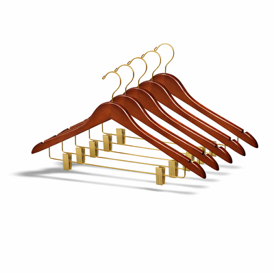 17" Wooden Suit Hanger With Metal Clips & Hook (Mainetti 200)