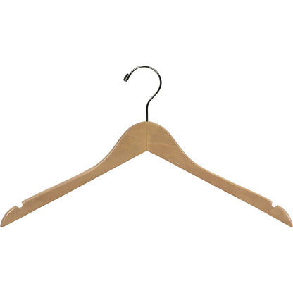 17" Rubber Coated Wooden Top Hanger