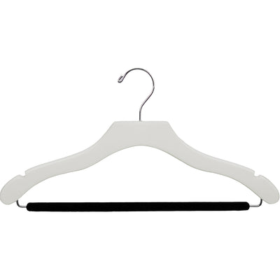17" Wavy Wooden Suit Hanger with Flocked Bar