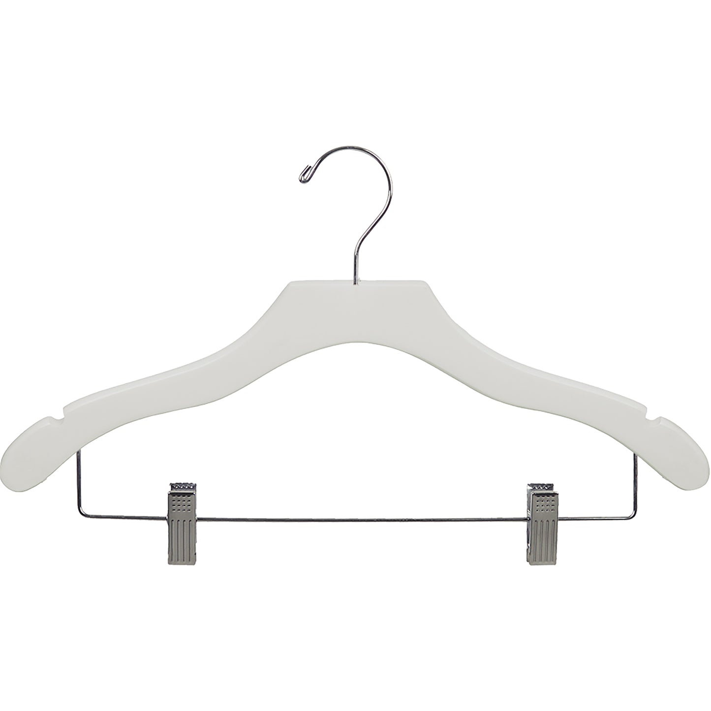 17" Wavy Wooden Suit Hanger With Metal Clips (Mainetti 3000)
