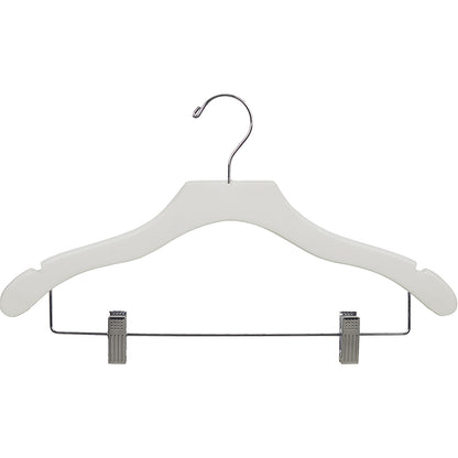 17" Wavy Wooden Suit Hanger With Metal Clips (Mainetti 3000)