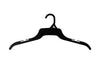 Mainetti 340, 16" Black all Plastic, Shirt Top Dress Hangers, with notches for straps