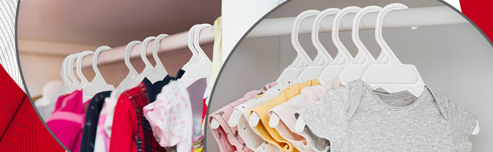 10" Shirt Top Dress Hangers with Notches for Straps White All Plastic (Mainetti 495)