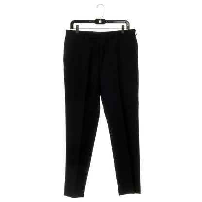 Cintres à Pantalons/Jupes de 14" avec Crochet Métallique Pivotant à 360° et Pinces Métalliques Rembourrées Antidérapantes Robustes en Plastique Noir (Mainetti 5131)
