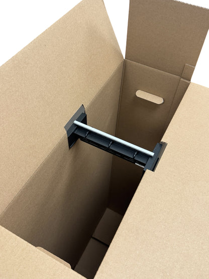 8" Wardrobe Box & Hanger Bar with Grey Locking Strip (Mainetti HBWBKIT-8)