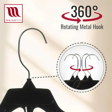 19" Black Plastic Shirt Top Dress Hangers With Metal Hook & Notches (Mainetti 479CG)