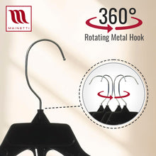 19" Black Plastic Shirt Top Dress Hangers With Metal Hook & Notches (Mainetti 479)