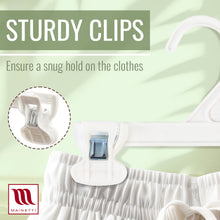 8" White All Plastic Pant Skirt Slack Bottom Hangers With Plastic Non-Slip Clips (Mainetti 6108)8" White All Plastic Pant Skirt Slack Bottom Hangers With Plastic Non-Slip Clips (Mainetti 6108)