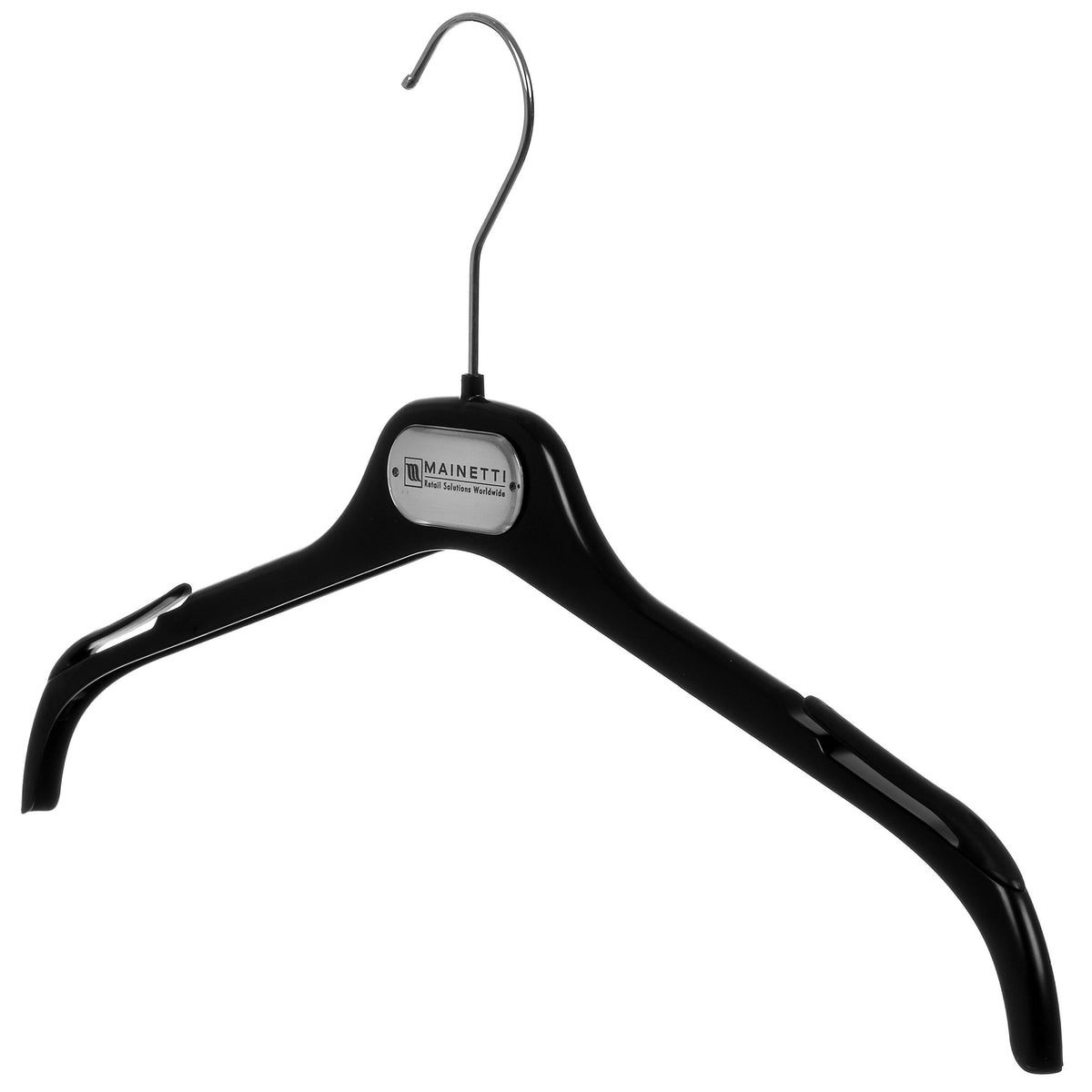 Percha superior de 16" con muescas y flocado negro - ECRN41