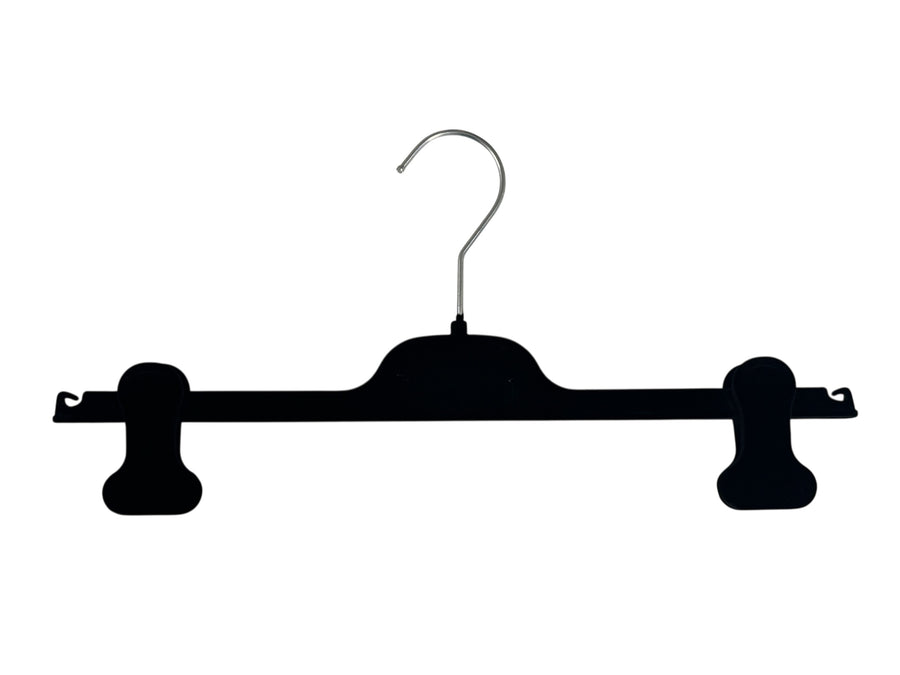 14" Bottom Hanger Black Flocked Adjustable Clips  - CPIP36