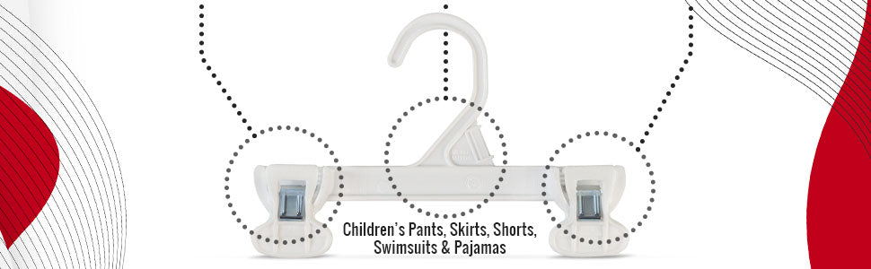 8" White All Plastic Pant Skirt Slack Bottom Hangers With Plastic Non-Slip Clips (Mainetti 6108)8" White All Plastic Pant Skirt Slack Bottom Hangers With Plastic Non-Slip Clips (Mainetti 6108)