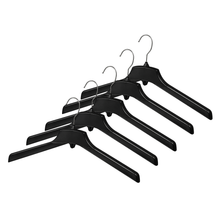 Mainetti 3320, 19" en plastique noir robuste, cintres pour manteaux et vêtements d'extérieur, avec crochet en métal standard, moules de mélange réutilisables