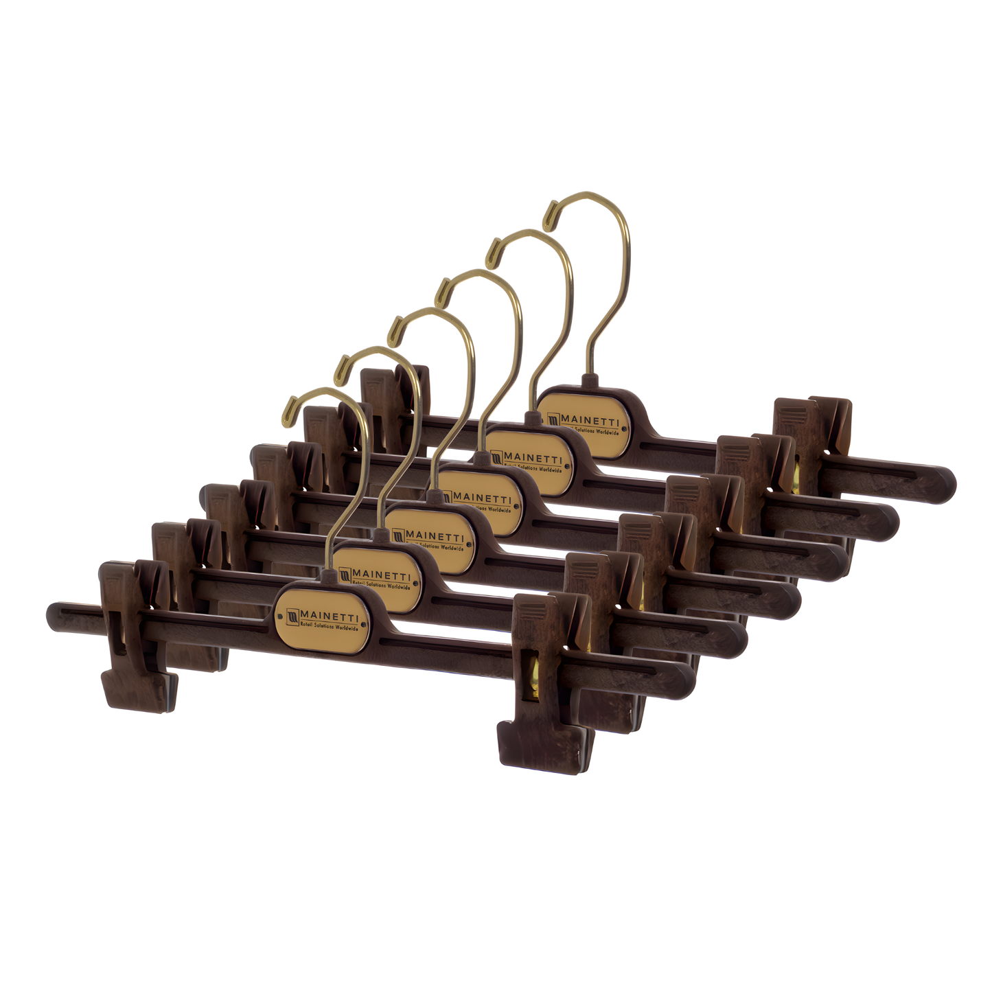 Cintre de jupe 38 cm effet bois brun avec pinces réglables - PS38