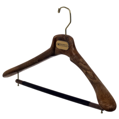 Cintre Costume 45 cm Effet Bois Marron avec Barre Floquée - SAR46-1