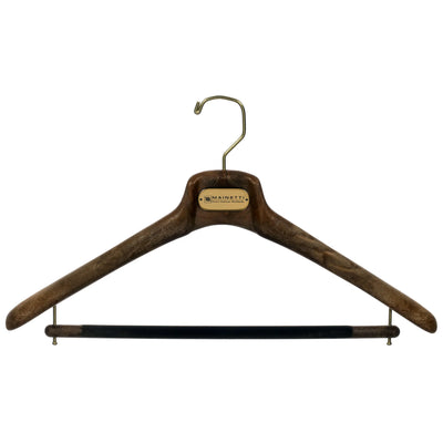 17" Suit Hanger Brown Wood Effect with Flocked Bar - SAR43-1