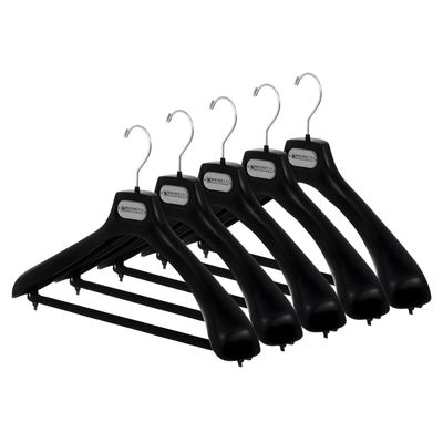 18" Suit Hanger Black with Flocked Bar - SV45-1