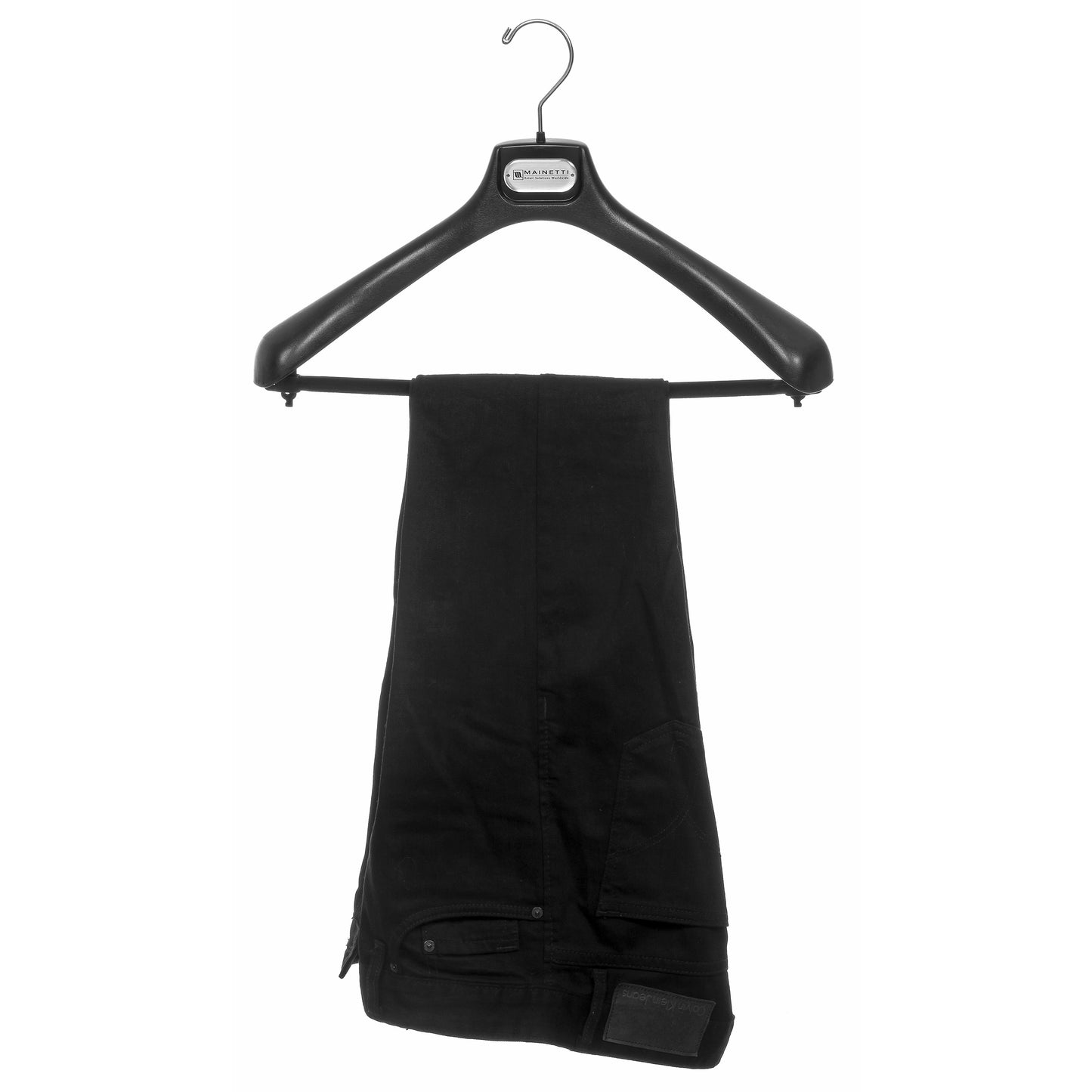 Cintre de costume en plastique noir 19" avec barre floquée (Mainetti SV48)