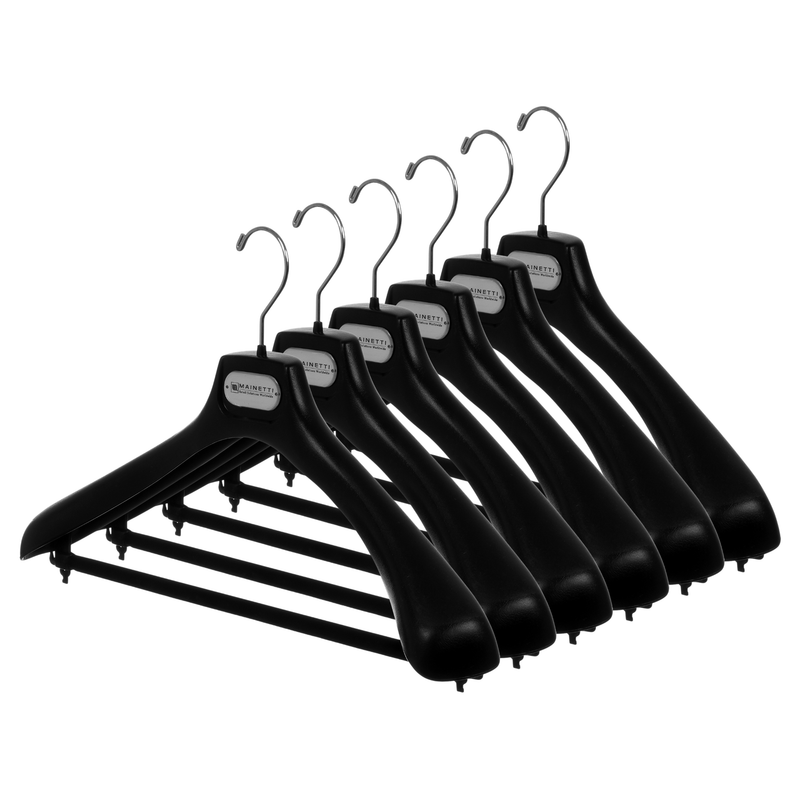 17" Suit Hanger Black with Flocked Bar - SV42-1