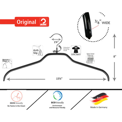 Percha superior de metal antideslizante Silhouette de 15 3/4"