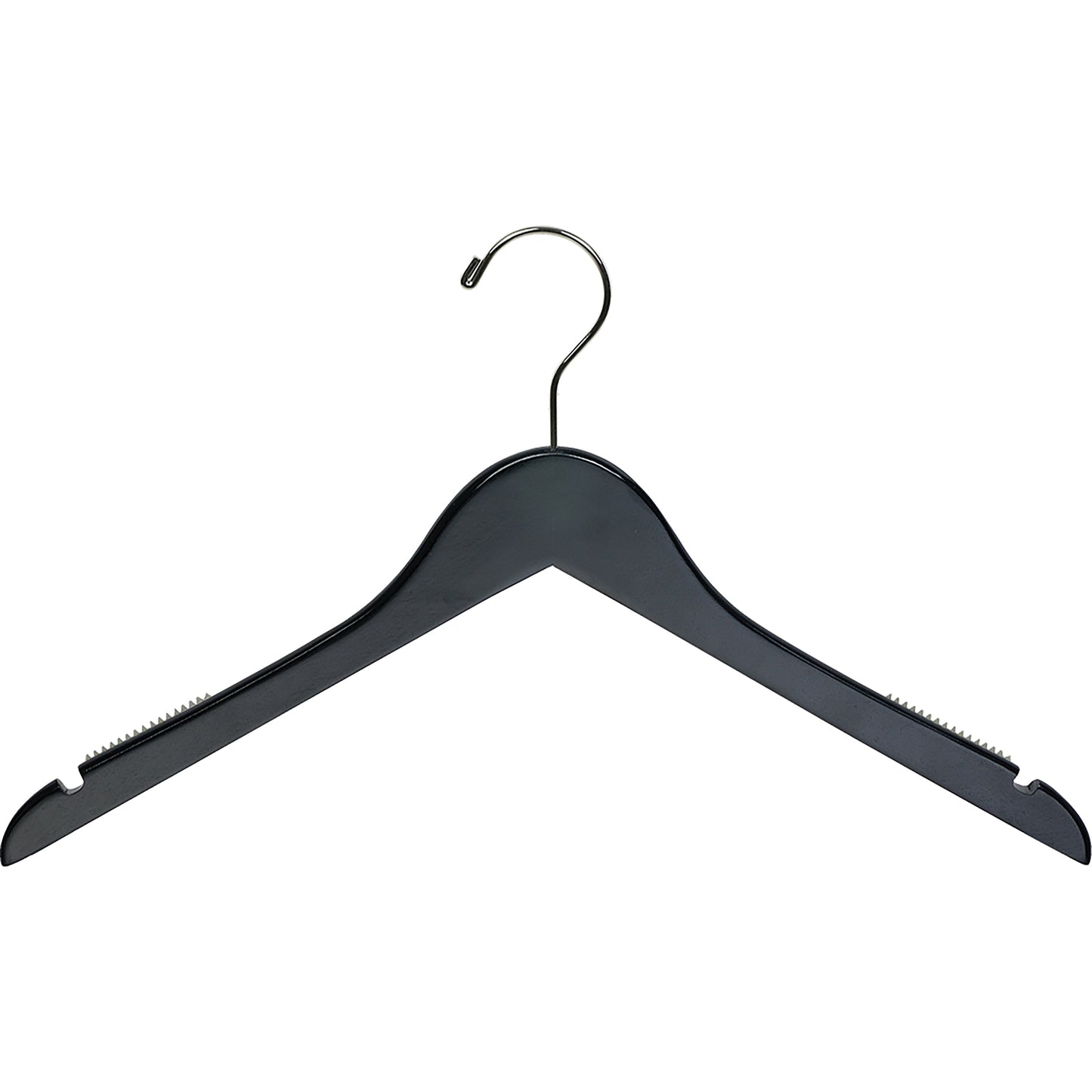 Cintre en bois de 43 cm avec barre antidérapante en caoutchouc